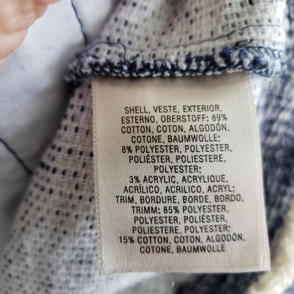 Anthropologie Ett Twa Tweed Jacket Womens Size Xs Blue Cream - Picture 9 of 12